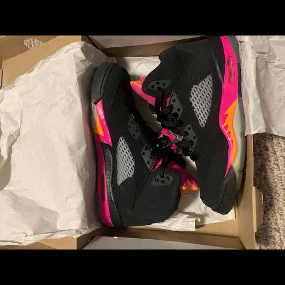 Nike Girls Air Jordan 5 Retro GS Basketball - Picture 7 of 8